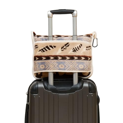 Carstens, Inc. Travel Blanket, Premium Compact 2-in-1 Airplane Blanket/Pillow, Buffalo Stripe - color: Buffalo Stripe