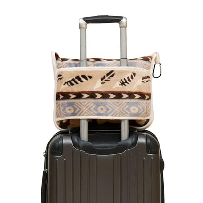 Carstens, Inc. Travel Blanket, Premium Compact 2-in-1 Airplane Blanket/Pillow, Buffalo Stripe - color: Buffalo Stripe