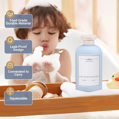 10oz Travel Shampoo Bottle, Empty Plastic Squeeze Bottles with Flip Cap, Lotion Container for Toiletries Travel Size Shampoo and Conditioner (3 PACK BLUE) - color: Blue, size: 10 oz