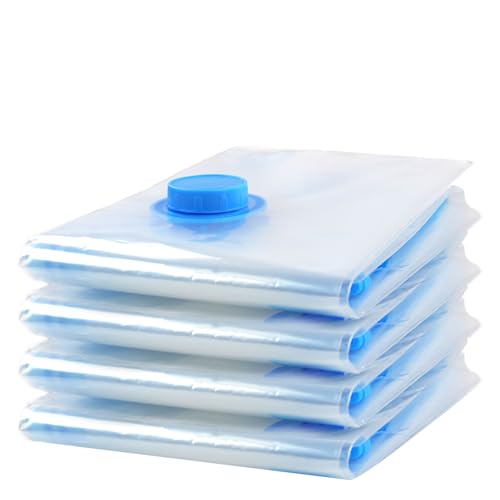 4 Pack Vacuum Storage Bags, Space Saver Bag Vacuum Seal Bags for Clothing Travel Moving Blankets Pillows Storage and Organization.（40 x 60CM）