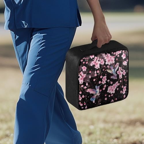 Empty First Aid Bag Hummingbird Floral Medical Bag Empty Large Capacity for Home Office and Travel Use Lightweight Washable Soft Fabric - color: Hummingbird Floral
