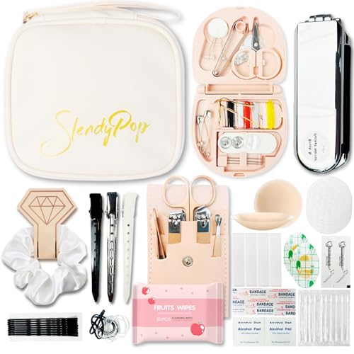 Women's Emergency Kit for Weddings 29 Essential Items for Brides Daily Use All in One Travel Kit Personal Care Survival Set for Team Bride - style: Queen Beige