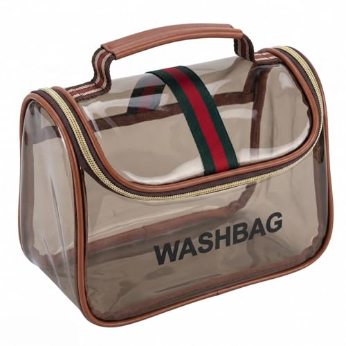 Retro Clear Makeup Bag Waterproof Large Capacity Zipper Travel Toiletry Organizer for Women - size: M3