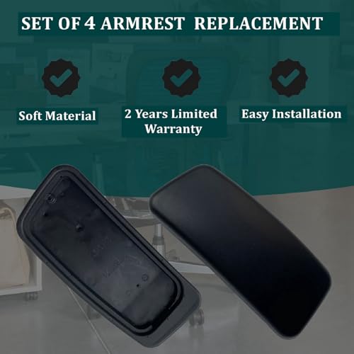 Chair Armrest Replacement, Arm Pad Caps Replacement for Haworth Zody Office Chair 2 Pair (Black) - color: Black(2 Pair)