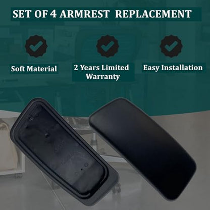 Chair Armrest Replacement, Arm Pad Caps Replacement for Haworth Zody Office Chair 2 Pair (Black) - color: Black(2 Pair)
