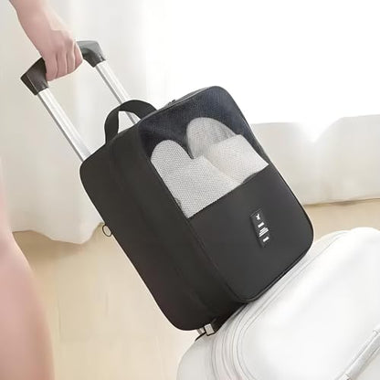 2 Pcs Shoe Bags for Travel - Holds 3 Pair of Shoes,Black Portable Shoes Storage Bag Organizer, Travel Luggage Shoe Organizer for Women and Teenager