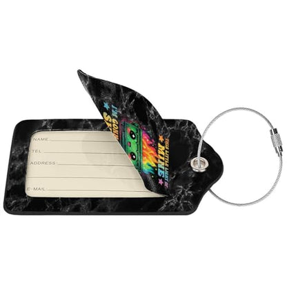 This Little Light of Mine Dumpster Fire Set of 2 Durable Leather Luggage Tags Stylish Travel Gear Men Women
