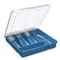 𝐅𝐥𝐚𝐭𝐰𝐚𝐫𝐞 𝐎𝐫𝐠𝐚𝐧𝐳𝐢𝐞𝐫 𝐰𝐢𝐭𝐡 𝐋𝐢𝐝, Plastic Silverware Tray for Drawer, 5 Compartments Utensil Holder for Countertop, Navy Blue - color: Navy Blue
