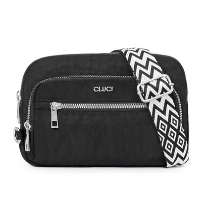 CLUCI Anti Theft Crossbody Bags for Women Travel Small Crossbody Bag Purses for Women RFID Nylon Belt Bag - color: Black