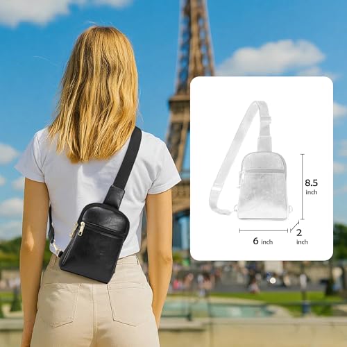 INICAT Anti Theft Crossbody Bags for Women Travel Small Sling Bag Fanny Packs Cross Body Purses Everyday - color: Rich Black Antitheft, size: Large