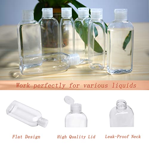 Clear Plastic Empty Squeeze Bottles 9 Pack 3.4oz/100ml with Flip Cap TSA Travel Bottle for Shampoo, Conditioner & Lotion (9 Counts) - size: C-9 Counts