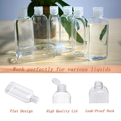 Clear Plastic Empty Squeeze Bottles 9 Pack 3.4oz/100ml with Flip Cap TSA Travel Bottle for Shampoo, Conditioner & Lotion (9 Counts) - size: C-9 Counts