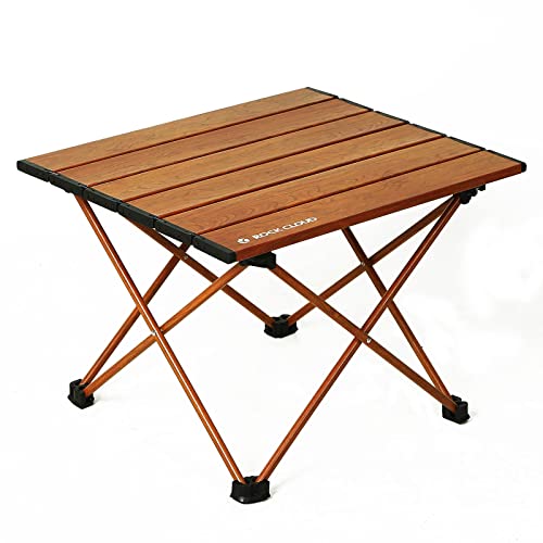 ROCK CLOUD Portable Camping Table Ultralight Aluminum Folding Beach Table Camp for Camping Hiking Backpacking Outdoor Picnic, Small - color: Nature, size: Small