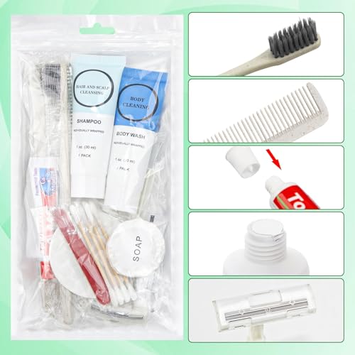 Toiletry Kits Homeless Personal Hygiene Care Package Kits Supplies In Bulk, Disposable Travel Size Essential Women Men Toiletries Set for Hotel,Charity,Camping,Travel (7.1 Inch, 40, Count) - size: 40 Pack