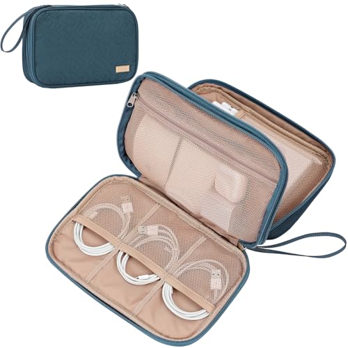 NISHEL Travel Cord Organizer Case, Large, Lake-Blue - color: Lake-Blue, size: Large