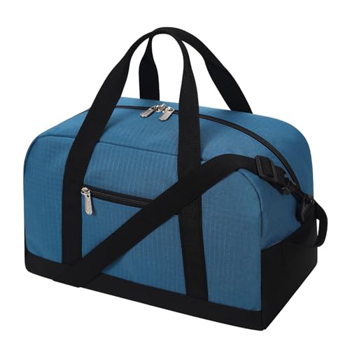 Apenze Small Gym Bag 14 inch lightweight Carry On Mini Duffel Bag for Travel Sport - Blue - color: Blue