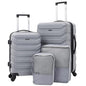 Wrangler 4 Piece Miami Luggage and Packing Cubes Set, Sharkskin - color: Shark, size: 4 Piece Set