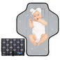 Baby Portable Changing Pad Travel - Waterproof Compact Diaper Changing Mat with Built-in Pillow - Lightweight & Foldable Baby Diaper Changer, Newborn Shower Gifts - color: Black-Arrows
