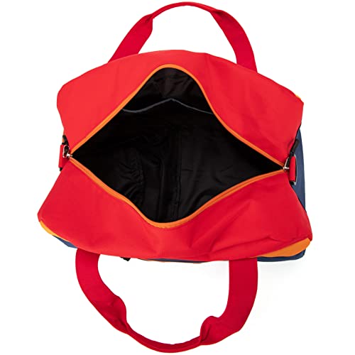 Kids Duffle Bag for Boys or Girls, Fit Sports Practice, or Overnight Travel Weekend (Navy Red) - color: Navy Red
