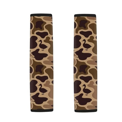 2Pcs Car Seat Belt Cover Pads, Anti-Slip Brown Duck Camo Shoulder Strap Protects Universal Auto Seat Straps for Vehicle Truck SUV Van Sedan, Backpack Straps - color: Brown Duck Camo