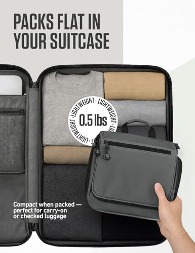 VENTURE 4TH Hanging Travel Toiletry Bag for Women & Men – Large Toiletry Organizer with 18 Compartments, Removable TSA Pouch, Travel Wash Bag for Toiletries, Makeup & Shaving Kit (Shadow Gray) - color: Shadow Gray