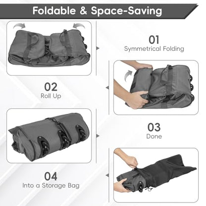 120L Foldable Rolling Duffel Bag with 3 Wheels And Handle, 30 inch Large Travel Duffle Bag for Travel, Camping, Outdoors - color: Grey