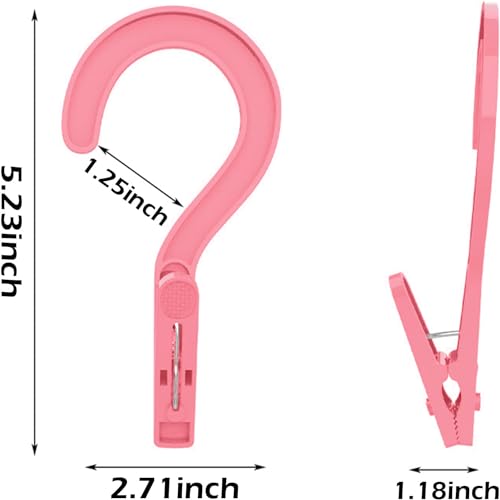 24pcs Laundry Hooks Clip Plastic Clothes Hangers Pins Super Strong Hanger Clips for Bathroom Travel Portable,Pink - color: Pink 24pcs