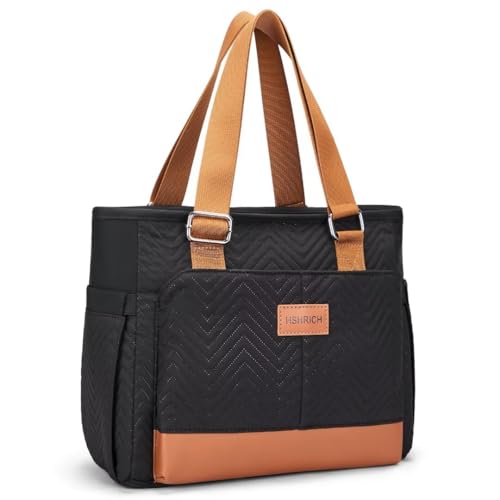 Lunch Bag Lunch Box Women - Leakproof Insulated Lunch Cooler Bag for Women - Large Lunch Tote Bags Adults, Brown Black - color: 07-Brown Black, size: Large