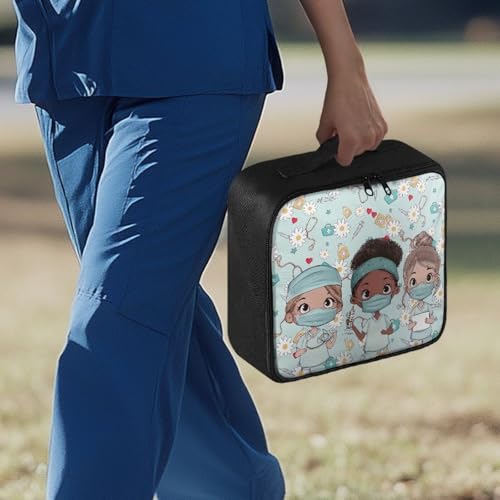 Empty First Aid Bag Nurse Blue Medical Bag Empty Large Capacity for Home Office and Travel Use Lightweight Washable Soft Fabric Organizational Pouch for Emergencies - color: Nurse Blue