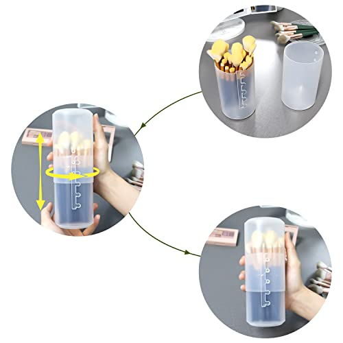 OCHEAL Makeup Brush Holders, 8 Pack of Make up Brushes Organizer Travel Case Retractable Plastic Travel Makeup Brush Holder For Vanity Makeup Artist Brushes Storage Cup - color: Plastic Clear-8pcs