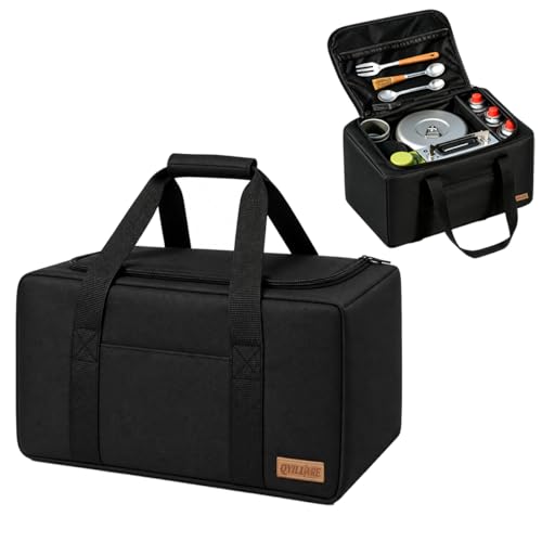 Camping Kitchen Storage Bag, 28L Water-Resistant Outdoor Camping Cookware Organizer for Camping Utensils,Cookware,BBQ Essentials & Portable Propane Camping Stove