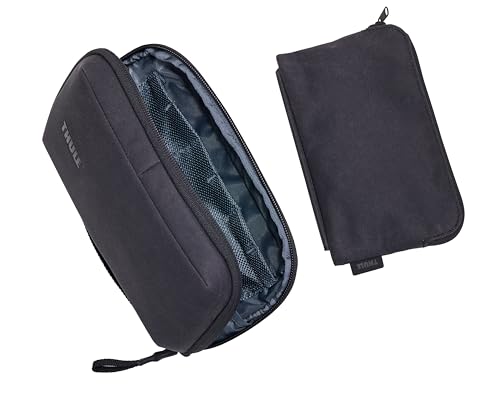 Thule Aion Travel Organizer - 2-in-1 Pouch Includes Travel Wallet and Electronics Bag - RFID Blocking Zipper Pouch - Internal Pockets to Stay Organized - 100% Recycled Waxed PFC-Free Fabric - color: Black