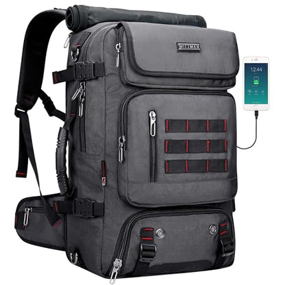 WITZMAN Carry on Travel Backpack for Men Women Airline Approved Convertible Nylon Duffle Backpack Luggage Bag (B682 Silvery Grey) - color: 03.silvery Grey