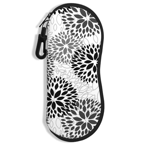Sunglasses Soft Case, Ultra Light Portable Neoprene Zipper Glasses Case for Men Women - color: Abstract Flower