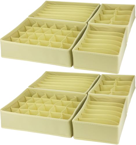 Dresser Drawer Organizer 8 Pack Clothes Underwear Sock Storage Beige Drawer Dividers Grey Foldable Closet Organizer Storage Box Dresser Drawer Organizers - color: 8 Pack Beige Dresser Drawer Organizer