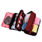 Portable Underwear Bra Storage Bag Waterproof Travel Organizers Multi-Layer Toiletry Packing Cube - color: wine red