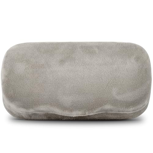 Hard Shell Glasses Case w/Cloth,Velvet Reading Glass, Eyeglass Case, Lightweight, Crush-Resistant, Men & Women - color: Gray Velvet, size: Large