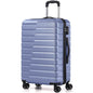 Coolife Medium Checked Luggage with Spinner Wheels Hardside Suitcase TSA Lock Telescopic Handle(Blue) - color: blue, size: Medium(24in)