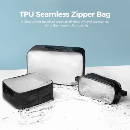 pack all Seamless Clear Toiletry Bag, Tear-resistant Clear Makeup Bag, Water-resistant Travel Packing Organizer for Toiletries, Cosmetics and Accessories (Large) - style: Large