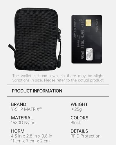 Y-SHP MATRIX Mens Wallets,Portable Card Wallet For Men - Small and Exquisite Keychain Wallet,Coin Purse for Men and Women to Travel Suitable for Storing Keys,Cards and Cash（Black） - style: Black 1680d Nylon