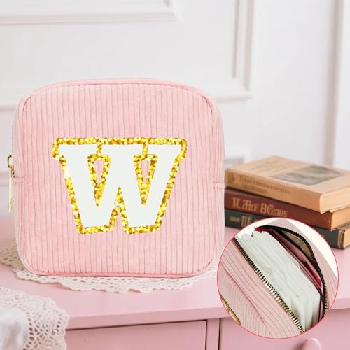 Essential First Period Kit for Girls 9-12 with Custom Initial Bag-Letter W,Period Bags,Tracker and More for Tweens Girls
