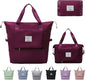 Large Capacity Travel Bag, Expandable Duffel Bag-Water-Resistant Foldable Carry-On with Wet/Dry Compartments | Large Capacity Travel Bag for Gym, Weekends & Overnight Trips（Fuchsia） - color: Red