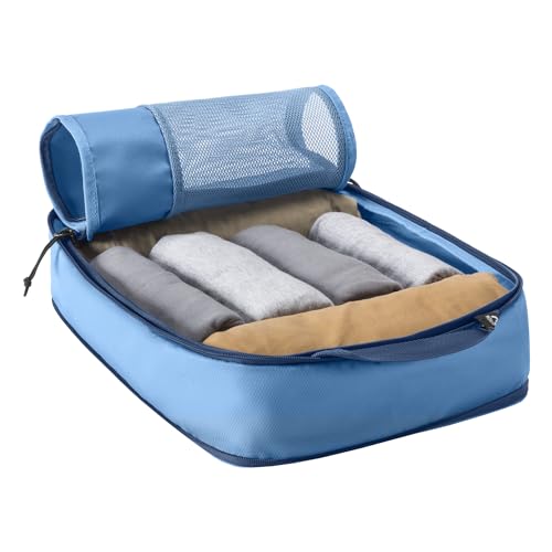 Eagle Creek Pack-It Isolate Compression - Lightweight Cube for Optimizing Luggage Space - Easy-Grab Zipper - Convenient Top Handle - Recycled Materials - Small - color: Blue Dawn, size: Compression Set – one Small and one Medium