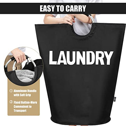 DOKEHOM 160L XX-Large Laundry Basket (7 Colors), Collapsible Laundry Bag, Foldable Laundry Hamper, Folding Washing Bin (Black, XXL) - color: Black, size: 160L