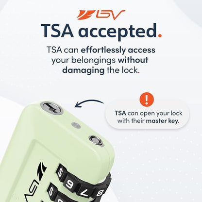 TSA Accepted Luggage Travel Lock, Set-Your-Own Combination Lock for School Gym Locker, Luggage Suitcase Baggage Locks, Filing Cabinets, Toolbox, Case (Mint Green, 4 Pack) - color: Mint Green, size: 4 Pack
