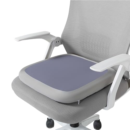 SheRest Office Chair Cushion with Straps, Memory Foam Seat Cushion with Removable Cover, Suitable for Office Chairs, Car Seats, and Airplane Seats, Duplex Gray, Large - color: Duplex Gray, size: Large