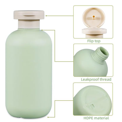 10 oz Plastic Travel Shampoo Bottles, Refillable Flip Cap Squeeze Bottles for Toiletries, Large Leakage-proof Travel Shampoo and Conditioner Container (Blue and Green) - color: Green+Blue, size: 300ml/10 oz