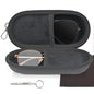 Double Glasses Case,Dual Eyeglasses & Sunglasses Organizer with Clip Zipper Closure for Travel 2 Pairs Storage Box - color: Black