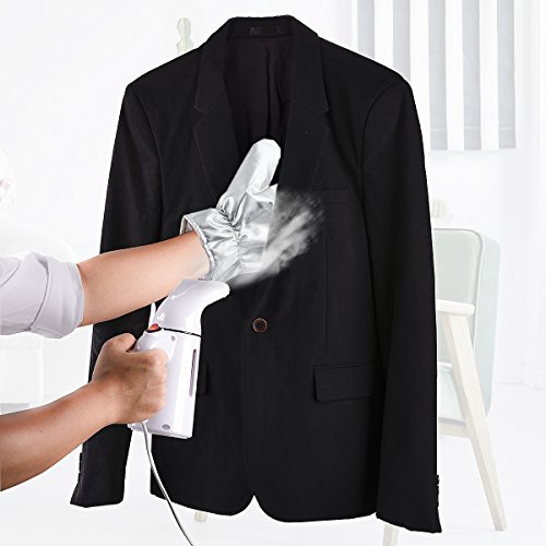 Garment Steamer Ironing Gloves Flexible Anti Steam Mitt Heat Resistant Waterproof Protective Ironing Glove for Steaming Clothes -1 Pair - color: Silver Gloves
