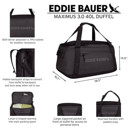 Eddie Bauer Maximus Duffel Bag 40L and 70L | Hiking | Outdoor | Travel | Lightweight | Weather-Resistant | Durable | Rugged - color: Spruce, size: 40L